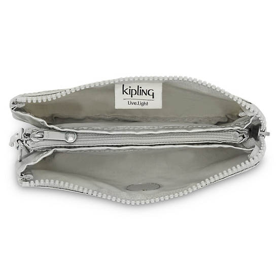 Kipling Creativity Large Metallic Pouch Taske Beige | DK 2083XY